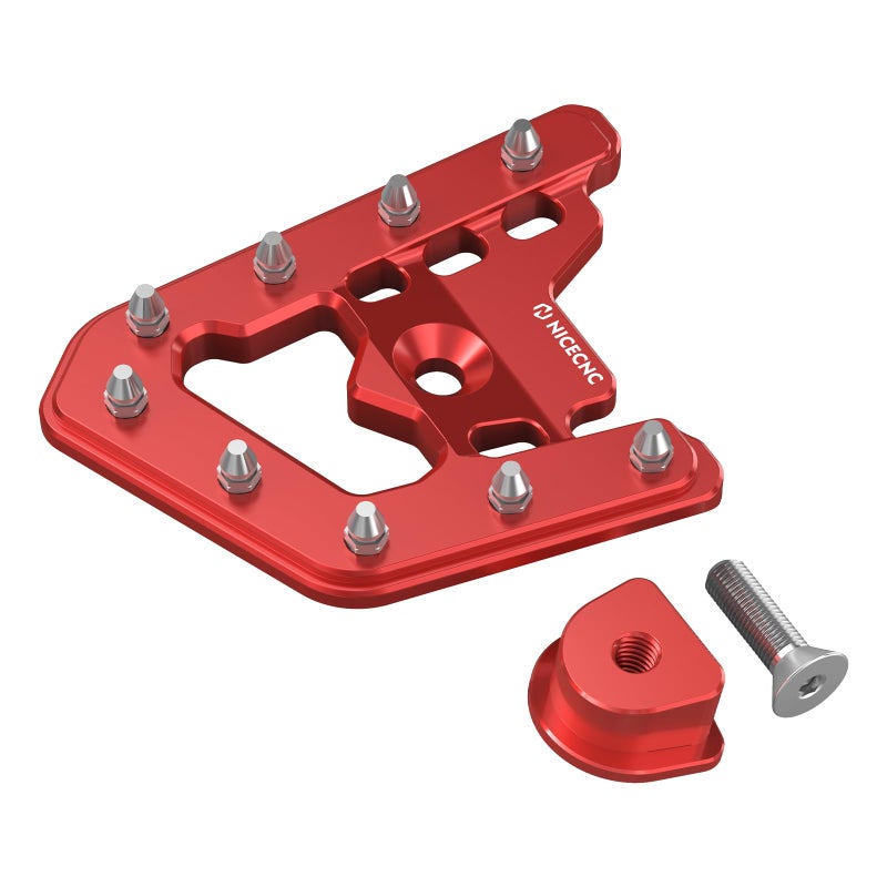NICECNC Rear Foot Lever Peg Extender Brake Pedal Extension Aluminum Compatible with Yamaha Raptor 700 YFM700R 2006 2007 2008Raptor 700R YFM700R 2009 2010 2011 2012 RedSee Fitments